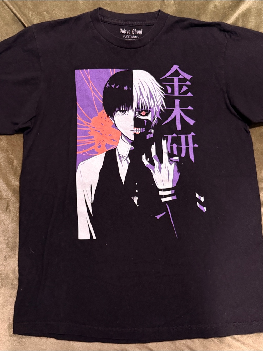 Tokyo Ghoul Kaneki Graphic Tee in Black & Purple Unisex